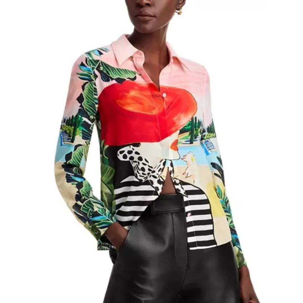 Alice and Olivia Willa silk top